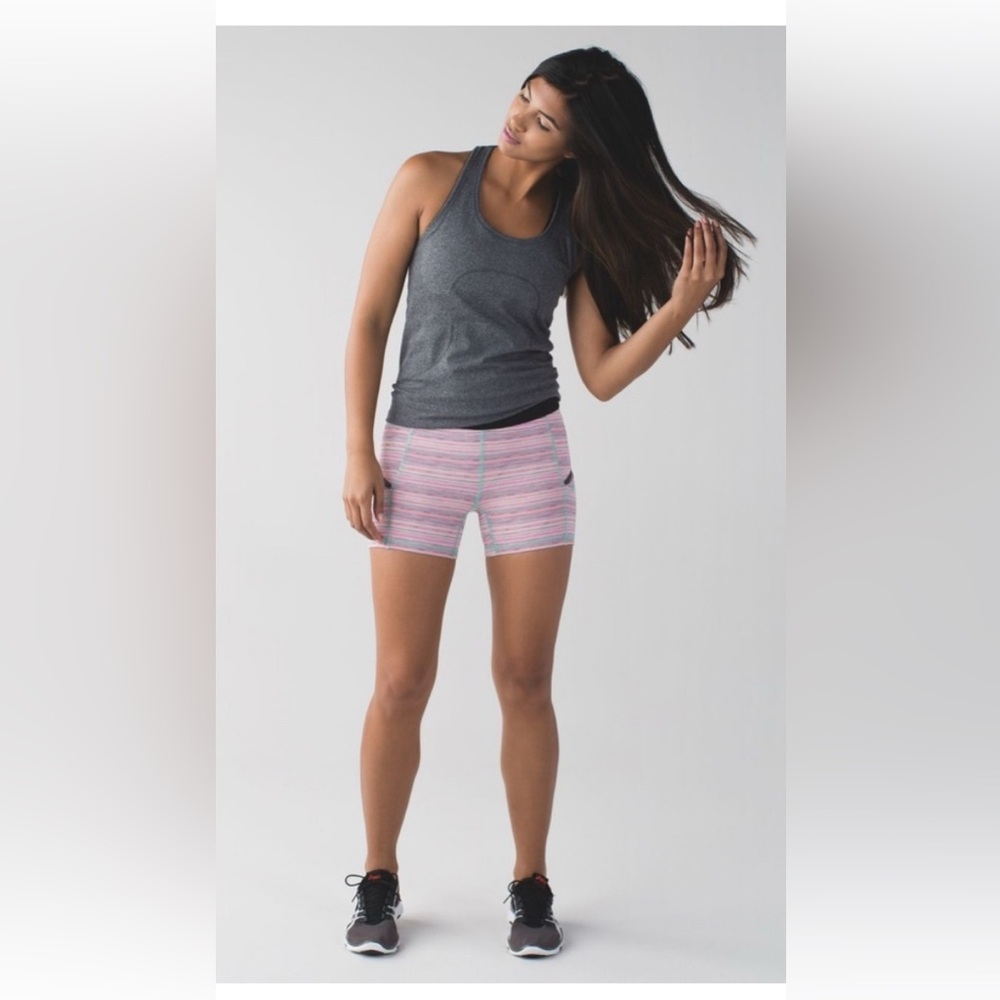 Lululemon What The Sport Short Pink Blue Stripe 6 - Picture 3 of 13